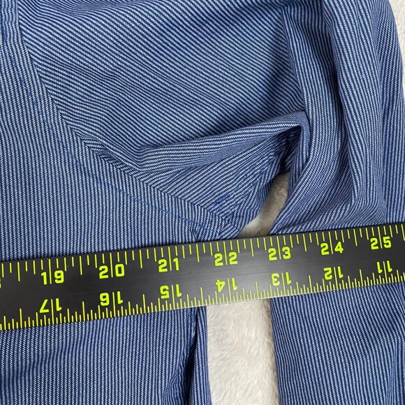 American Eagle Outfitters Men's Shirt Large Blue Striped Slim Fit Long Sleeve - Picture 5 of 8